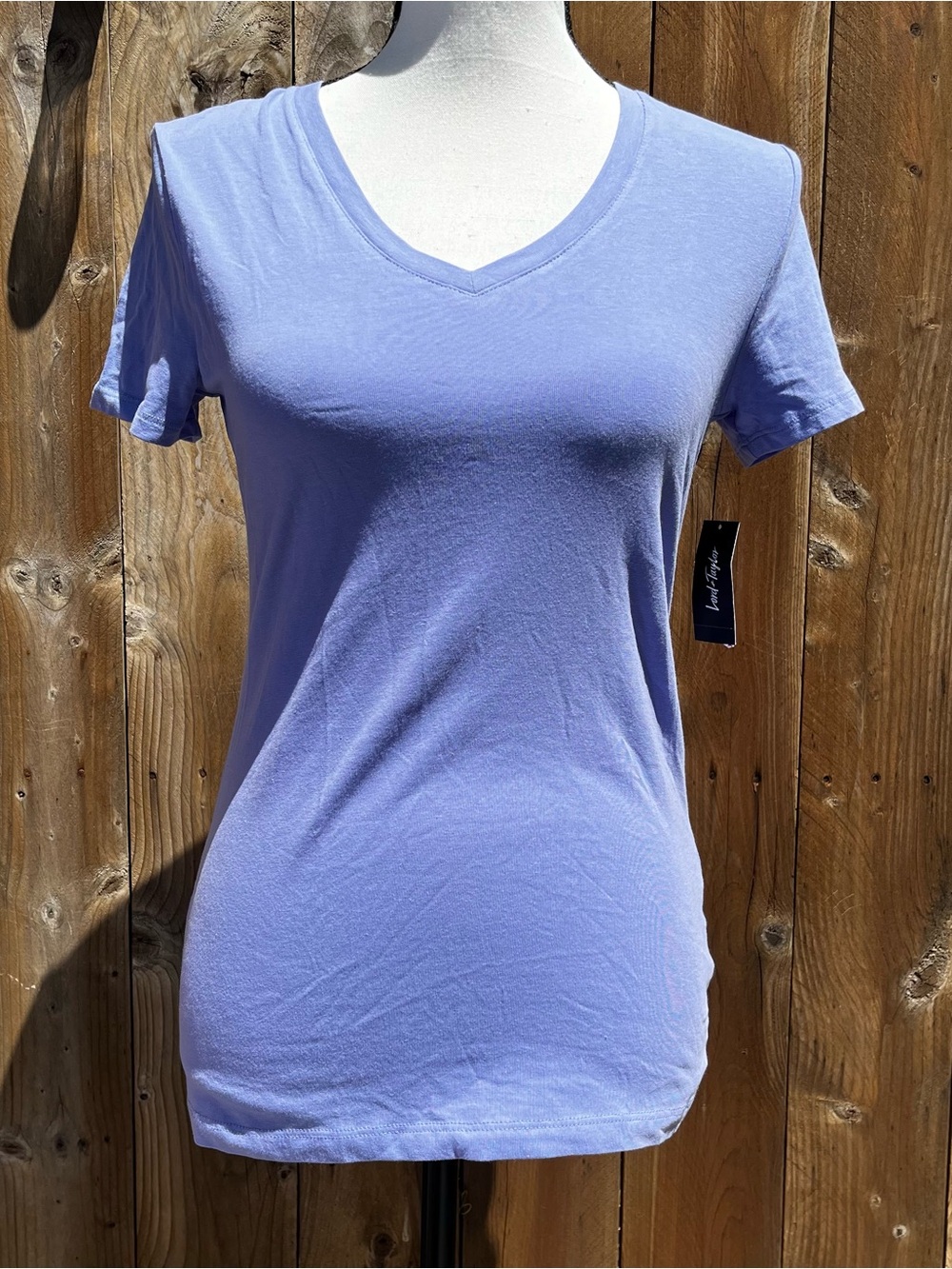 Brand New Lord and Taylor 100% Cotton Light blue V-Neck Women’s Tee
